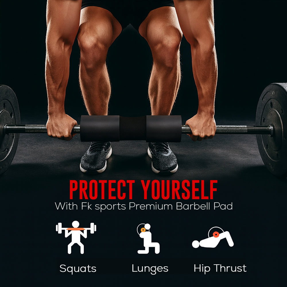 FK Sports Barbell Squat Pad – Extra-Thick Foam Cushion for Neck & Shoulder Support