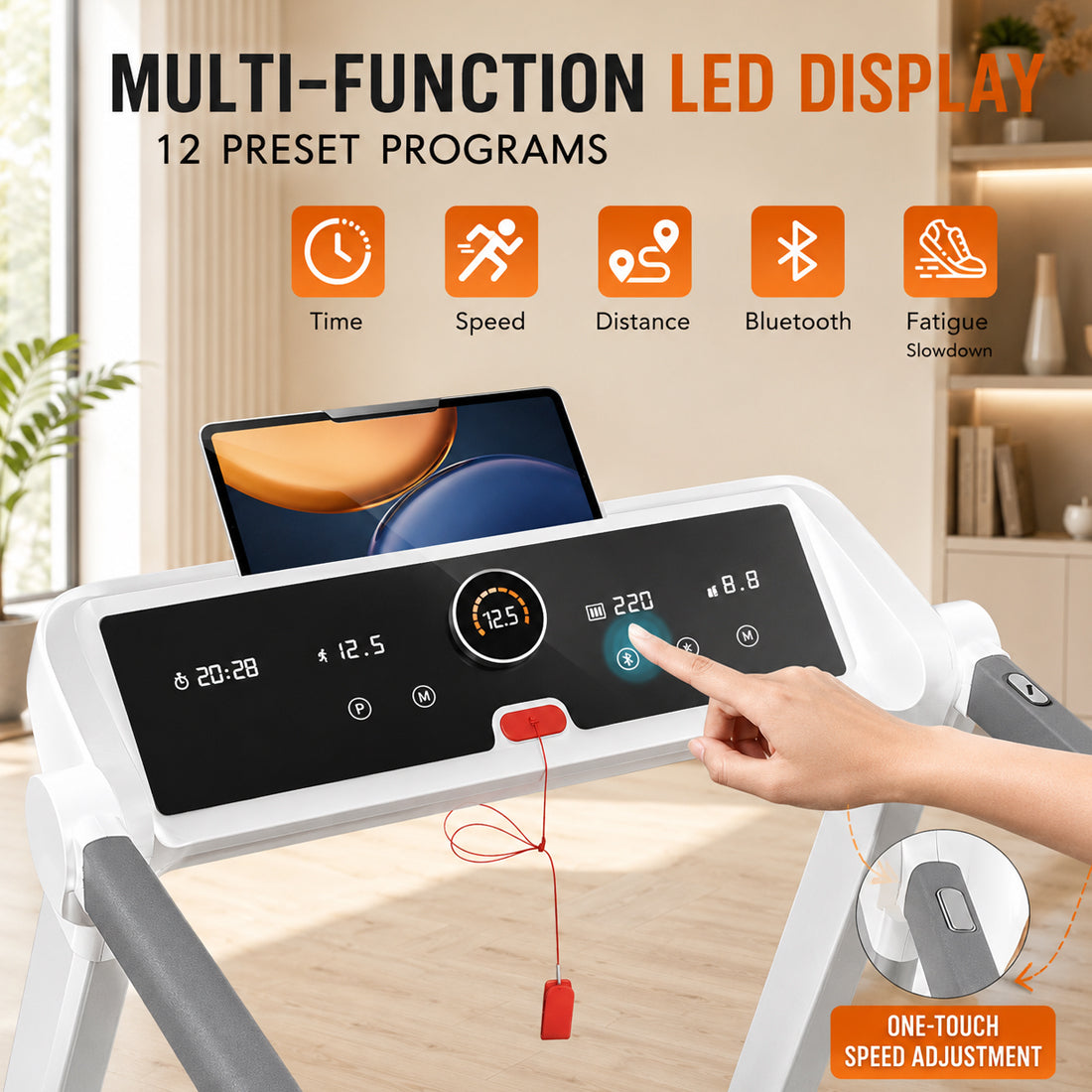 Folding Electric Treadmill Running Machine – Motorised Walking Pad for Home Gym Fitness