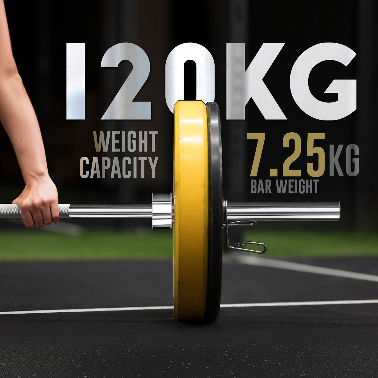 Standard 1" Chrome Barbell – 4ft, 5ft, 6ft, 7ft | Knurled Grip, Collars Included | Fits 1" Weight Plates – Home Gym & Strength Training