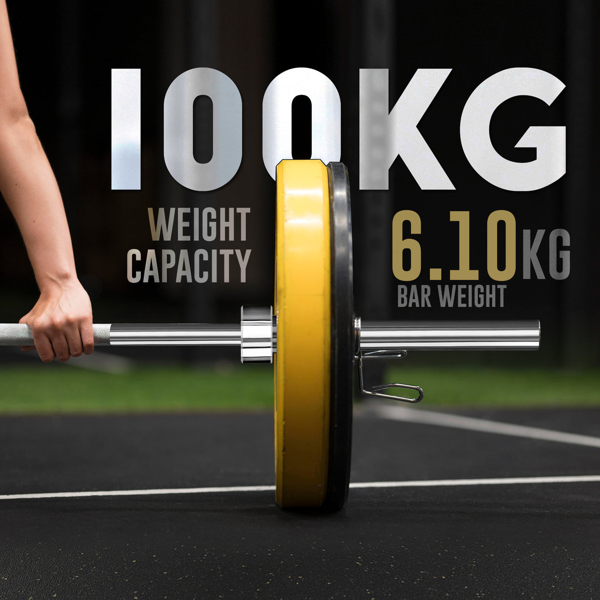 Standard 1" Chrome Barbell – 4ft, 5ft, 6ft, 7ft | Knurled Grip, Collars Included | Fits 1" Weight Plates – Home Gym & Strength Training