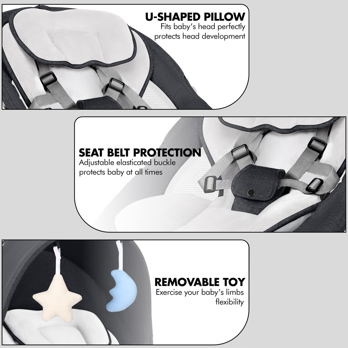 Electric Baby Swing with Bluetooth, Music, Remote – Infant Cradle & Bouncer Chair