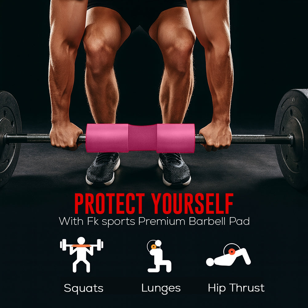 FK Sports Barbell Squat Pad – Extra-Thick Foam Cushion for Neck & Shoulder Support
