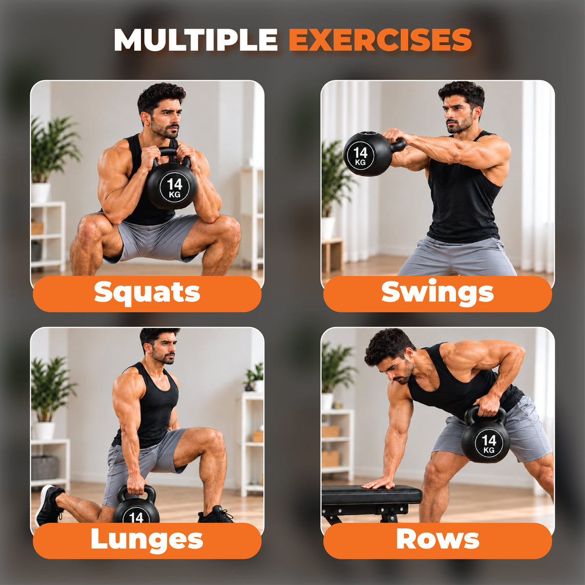 Vinyl Coated Kettlebells – Heavy Weight Kettlebell Set for Home Gym Workouts (2kg to 24kg) – Strength Training for Men & Women