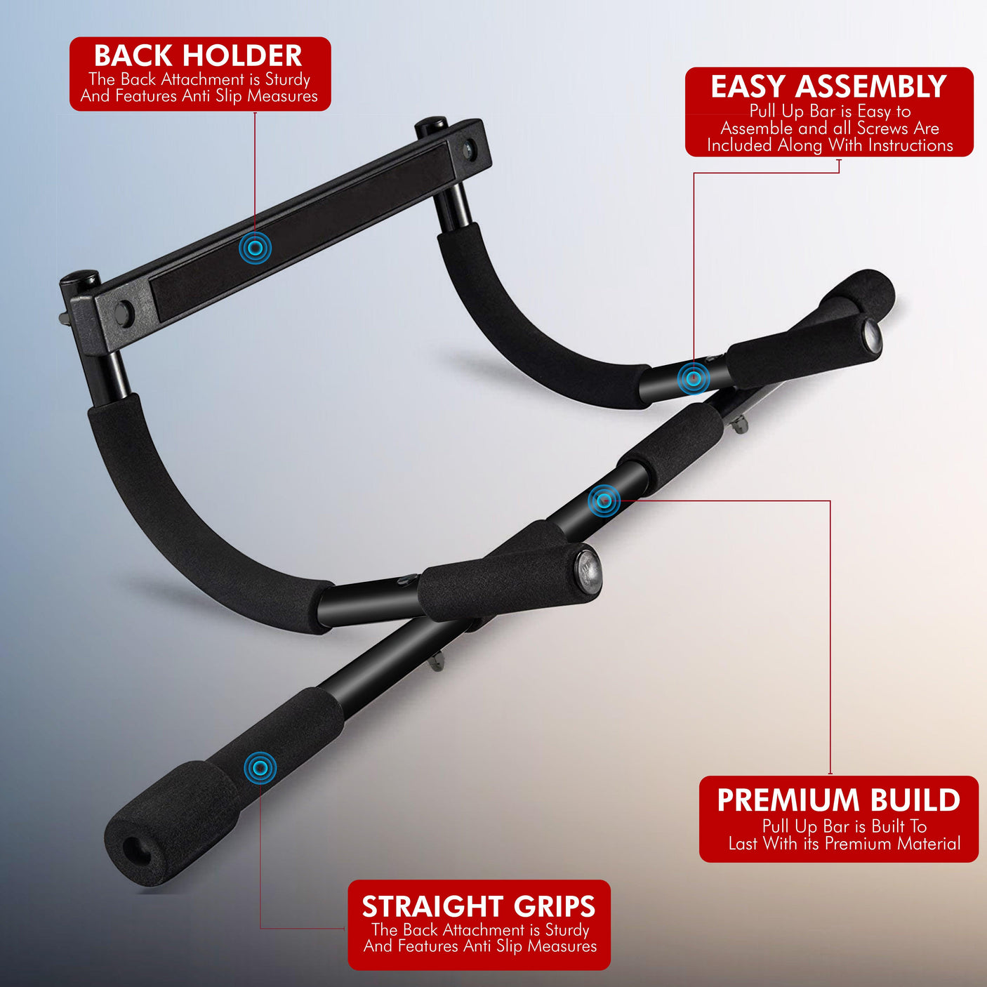 Pull Up Bar Doorway – Home Gym Chin-Up & Dip Bar for Strength Training & Full-Body Workouts