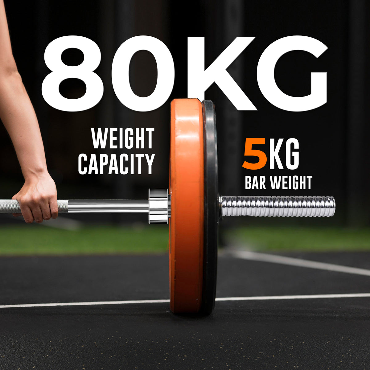 1” Spinlock Barbell Bar with Collars – Multi-Purpose Weightlifting Bar (4ft, 5ft, 6ft,7ft)