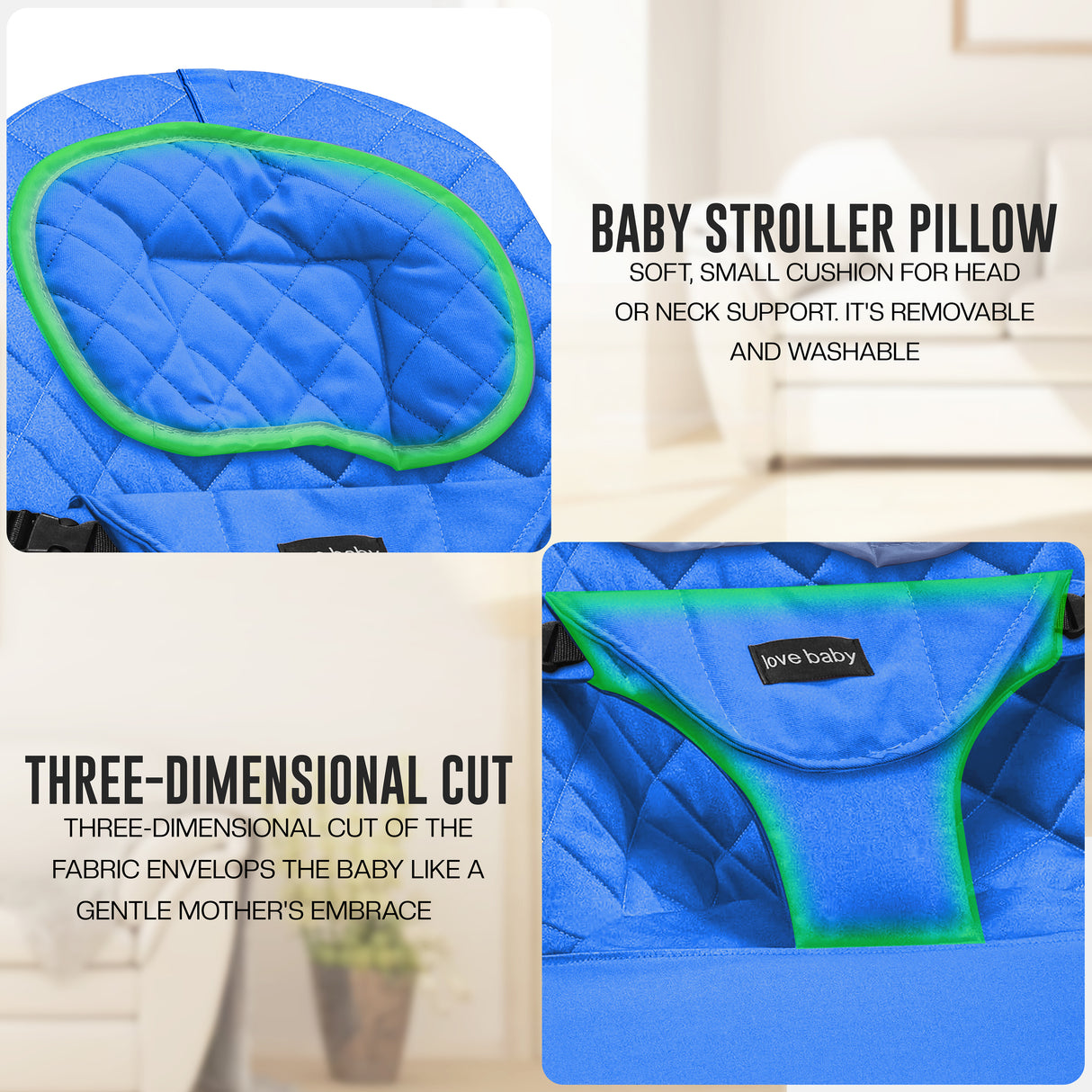 Newborn Baby Bouncer Chair – Soft, Durable & Foldable Infant Rocker Seat