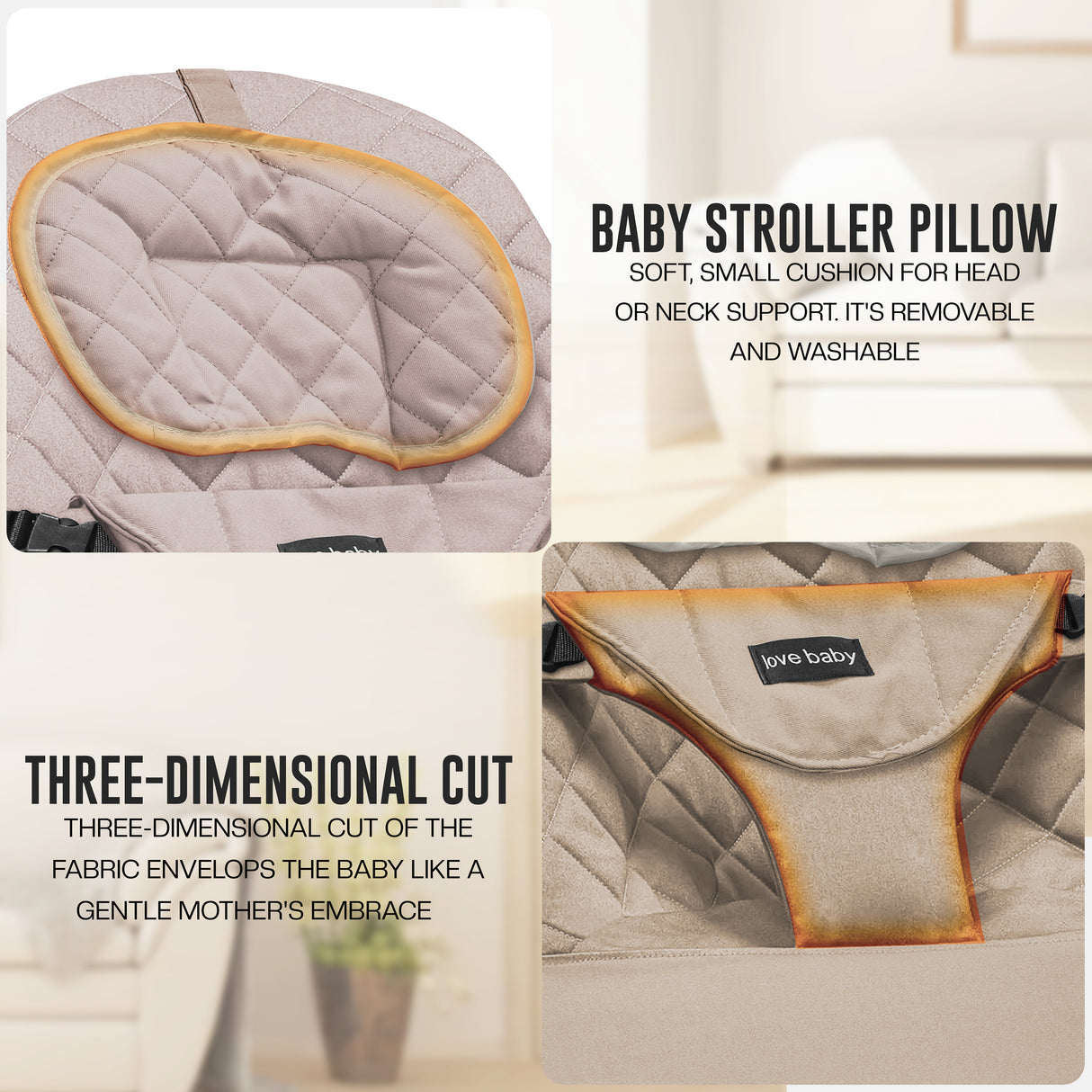 Newborn Baby Bouncer Chair – Soft, Durable & Foldable Infant Rocker Seat