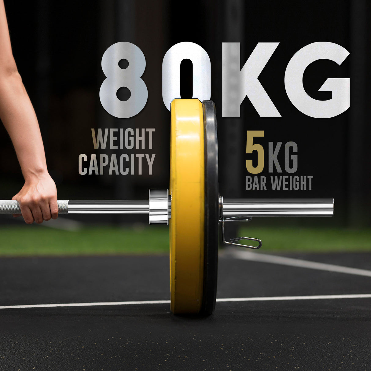 Standard 1" Chrome Barbell – 4ft, 5ft, 6ft, 7ft | Knurled Grip, Collars Included | Fits 1" Weight Plates – Home Gym & Strength Training