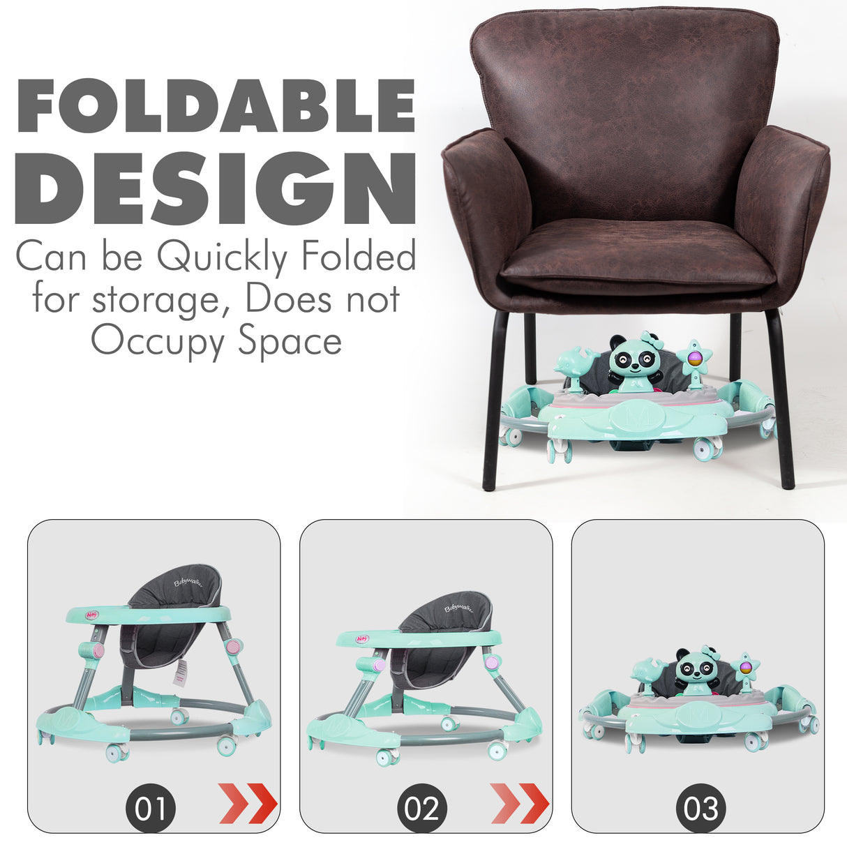 Baby Walker Bouncer First Steps Push Along Activity Music Ride On Car Melody UK