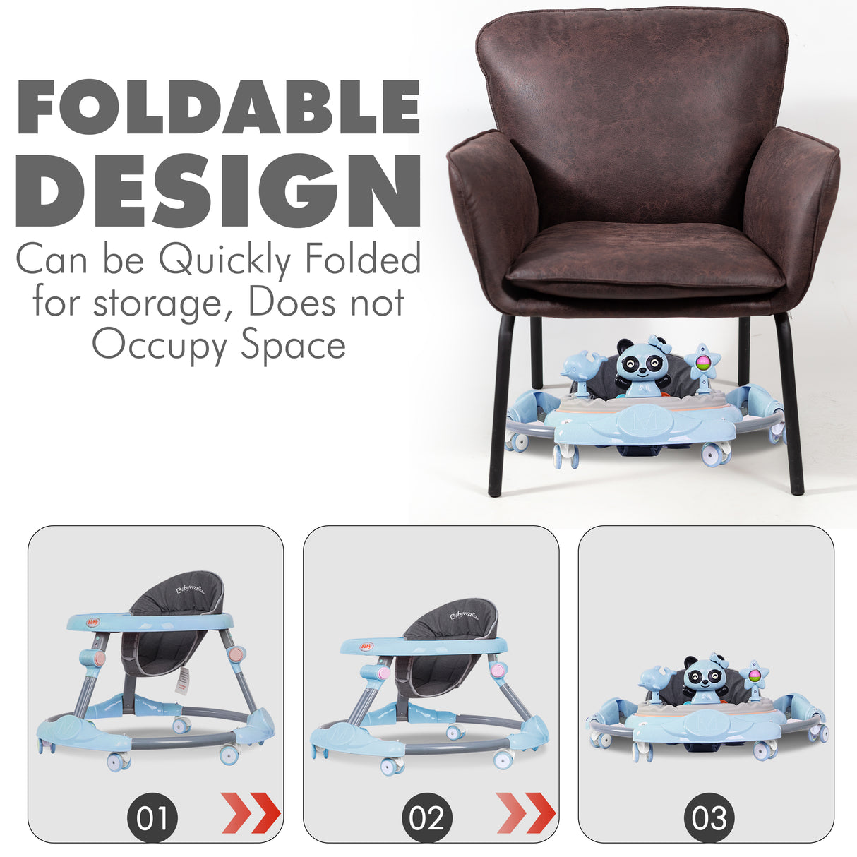 Baby Walker Bouncer First Steps Push Along Activity Music Ride On Car Melody UK