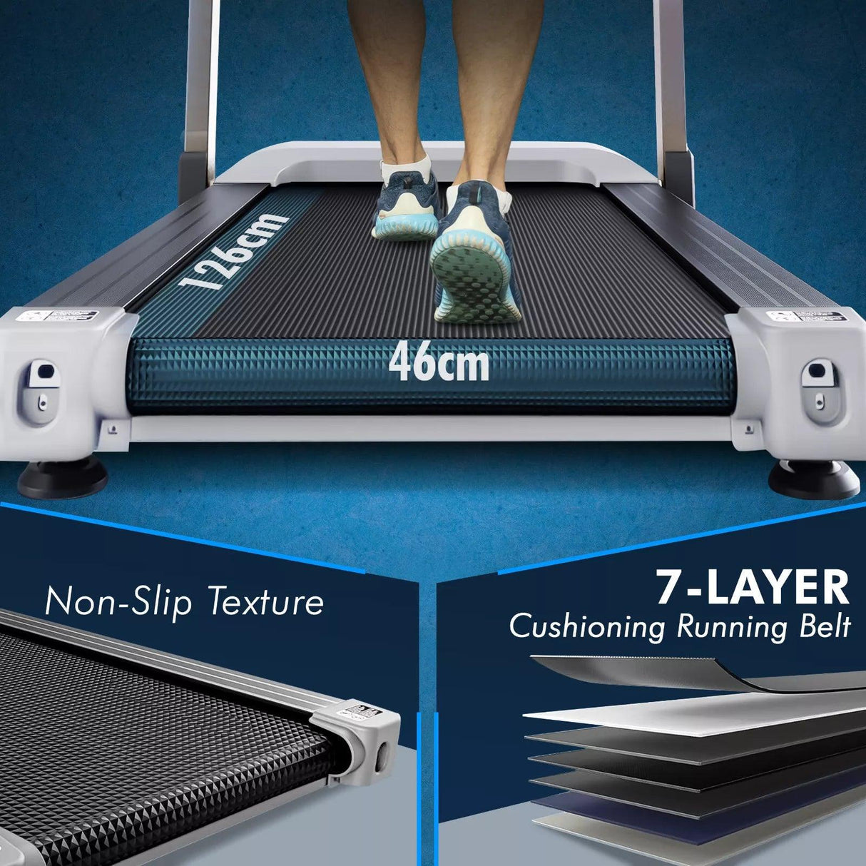 Folding Electric Treadmill Running Machine – Motorised Walking Pad for Home Gym Fitness