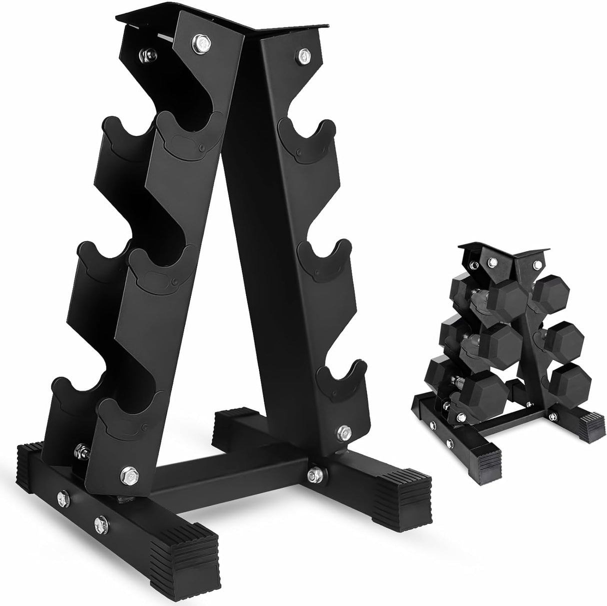 Dumbbell Storage Rack 3-Tier Heavy-Duty Steel Stand for Home Gym