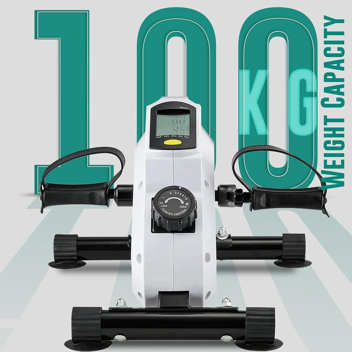 Mini Exercise Bike – Under Desk Pedal Exerciser with 8-Level Magnetic Resistance & LCD Display – Quiet Workout Machine for Arms & Legs at Home