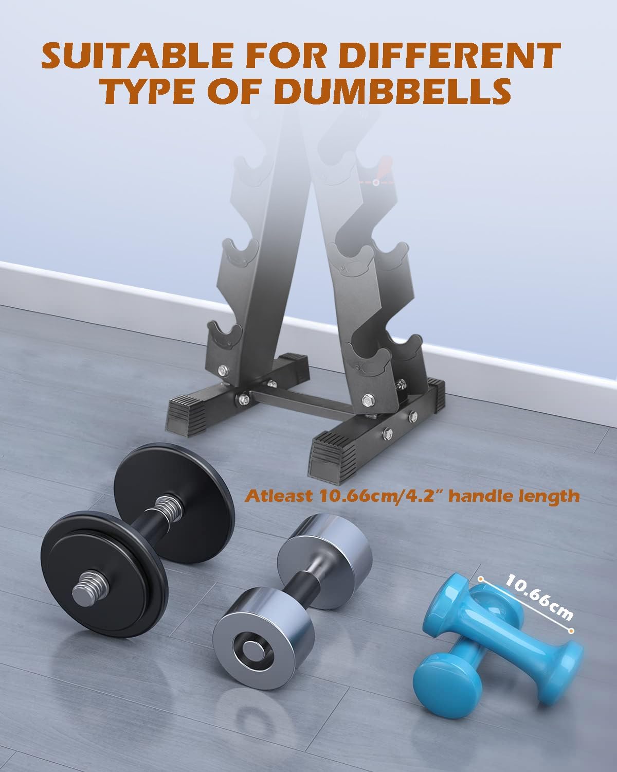 Dumbbell Storage Rack 3-Tier Heavy-Duty Steel Stand for Home Gym
