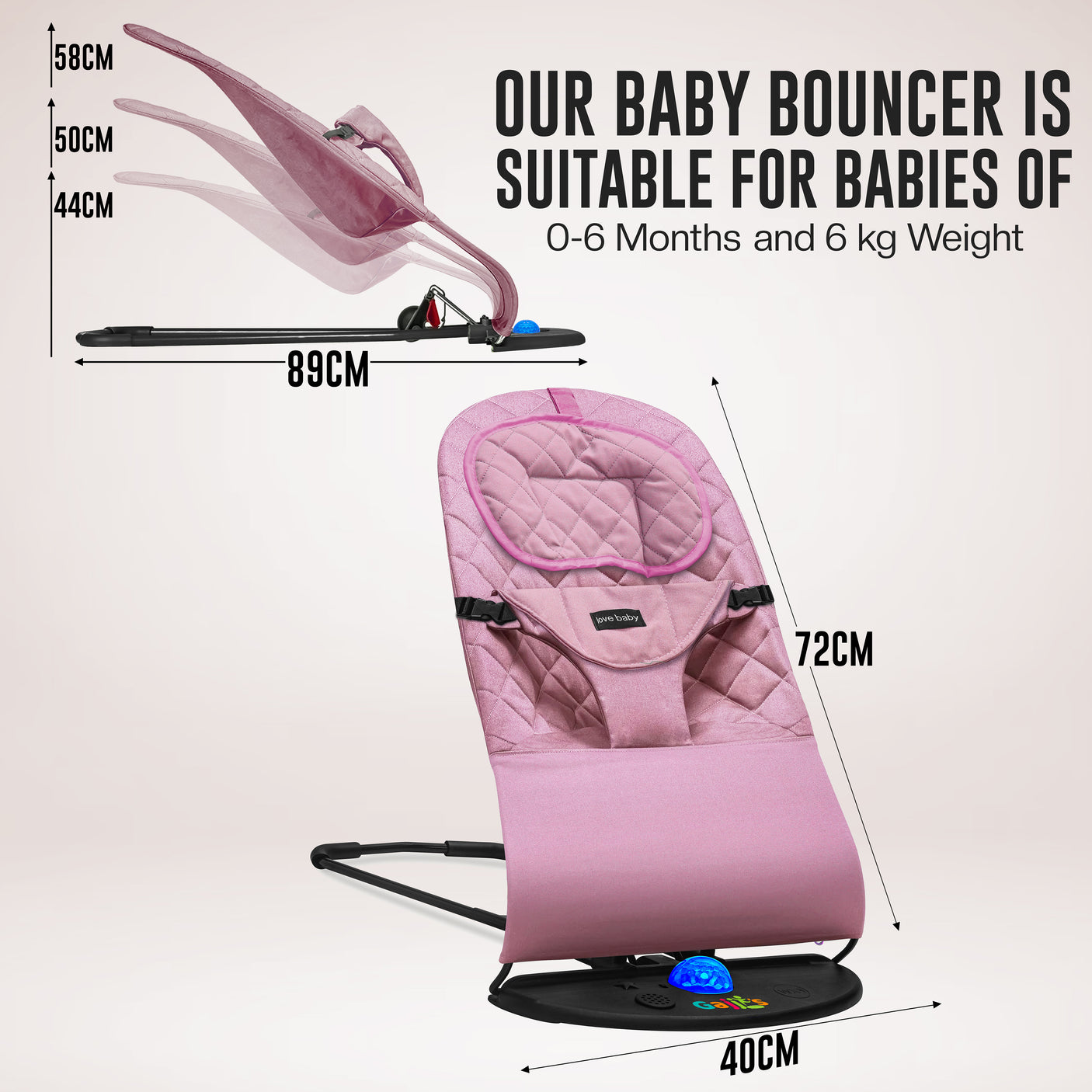 Newborn Baby Bouncer Chair Foldable Infant Rocking Seat UK | FK Sports