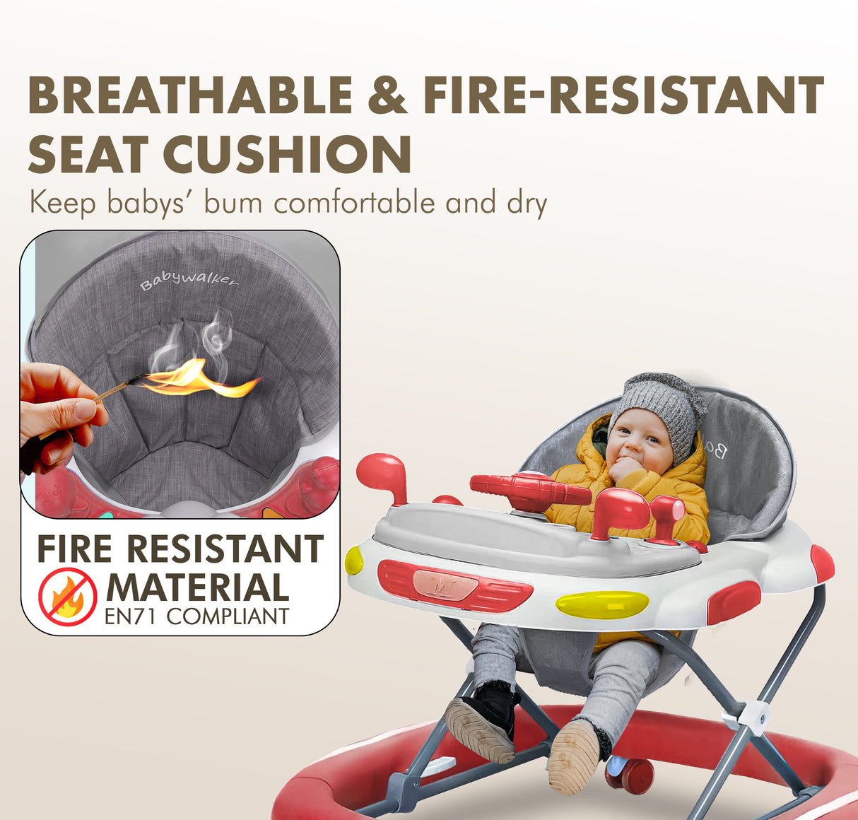 Baby Walker/Rocker Bouncer First Steps Push Along Activity Music Ride On Car UK