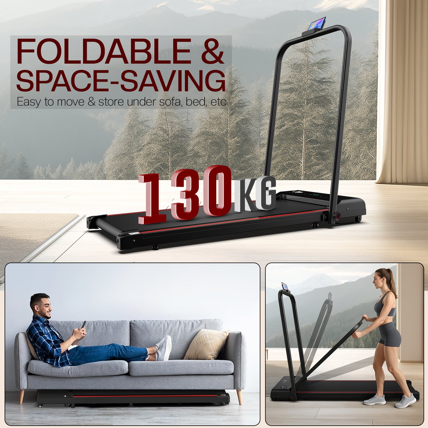 Walking Pad – Foldable Under Desk Treadmill, 12 Km/h, Home & Office Fitness
