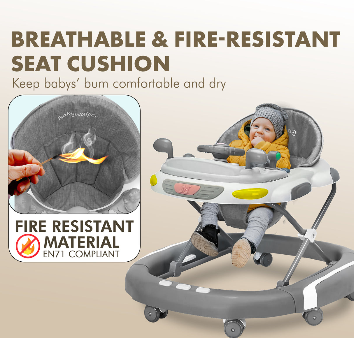 Baby Walker/Rocker Bouncer First Steps Push Along Activity Music Ride On Car UK