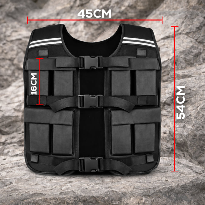 FK Sports 10KG Weighted Vest With Vibration Plate Exercise Machine – Home Gym Fitness Workout Combo