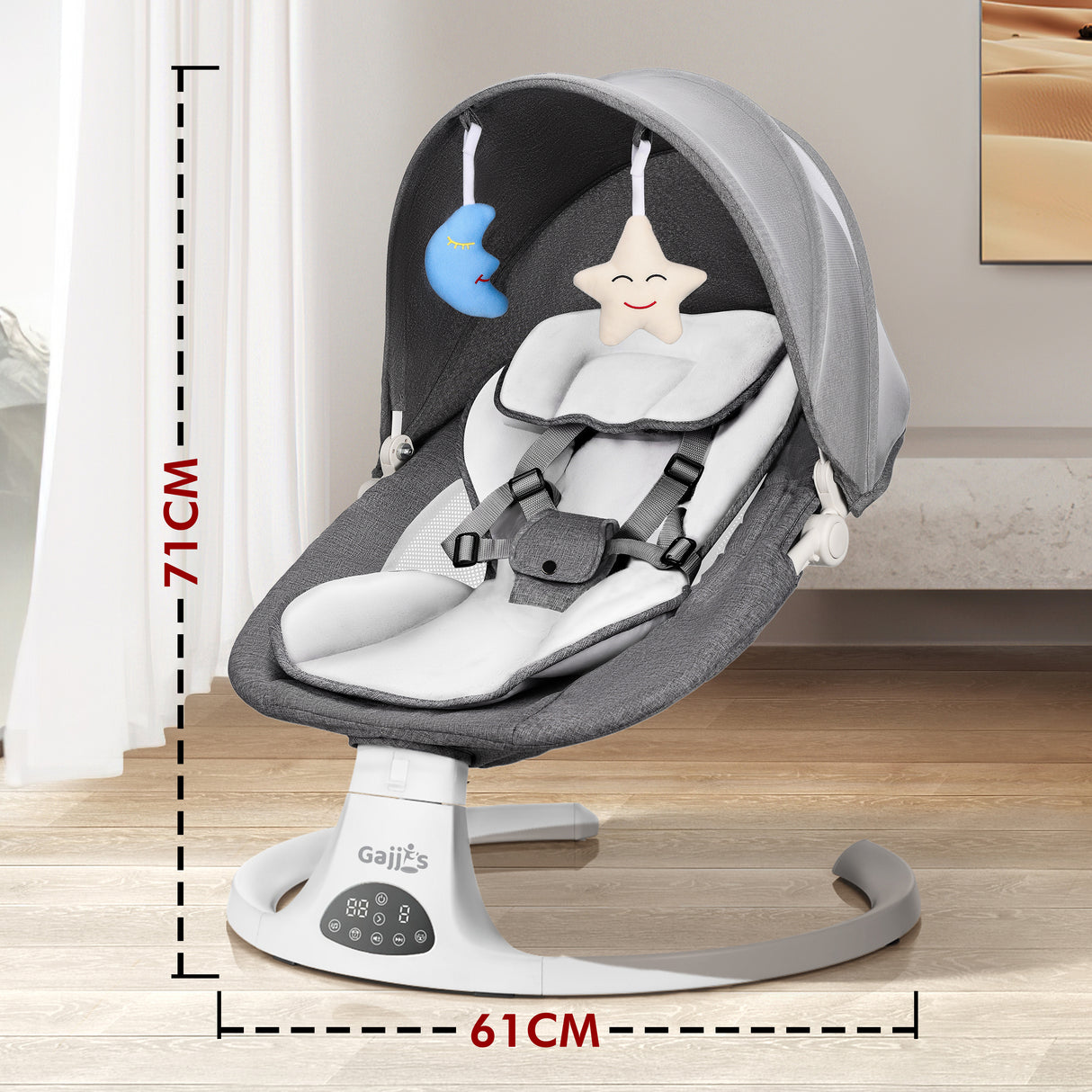 Electric Baby Swing with Bluetooth, Music, Remote – Infant Cradle & Bouncer Chair