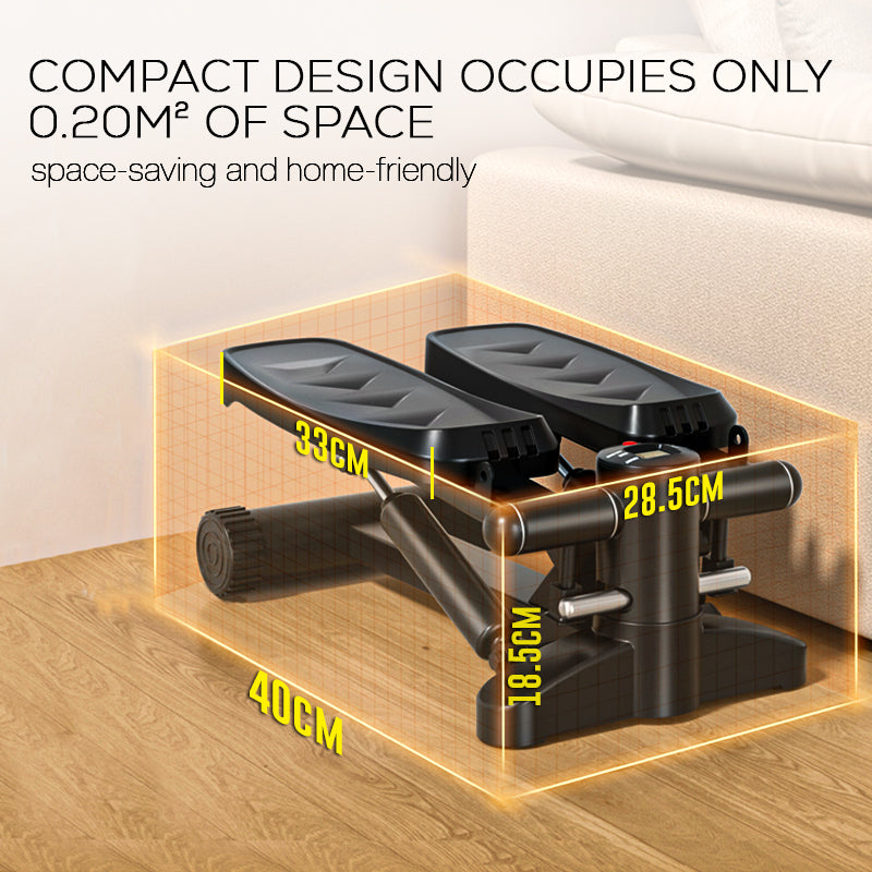 Twist Stepper Machine – Compact Mini Stepper for Home Cardio with LCD Display & Bands