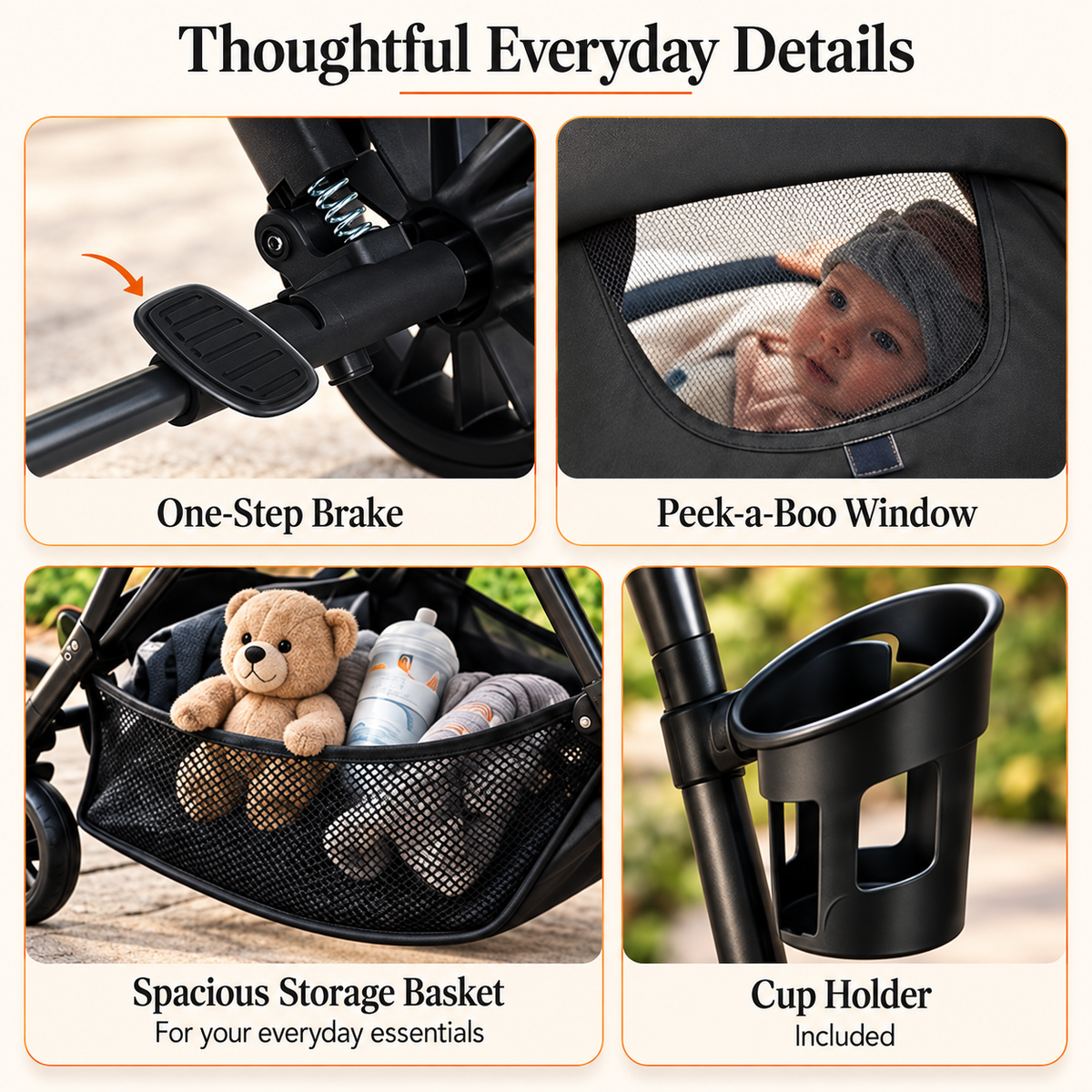 Foldable Baby Stroller – Lightweight Travel Pushchair