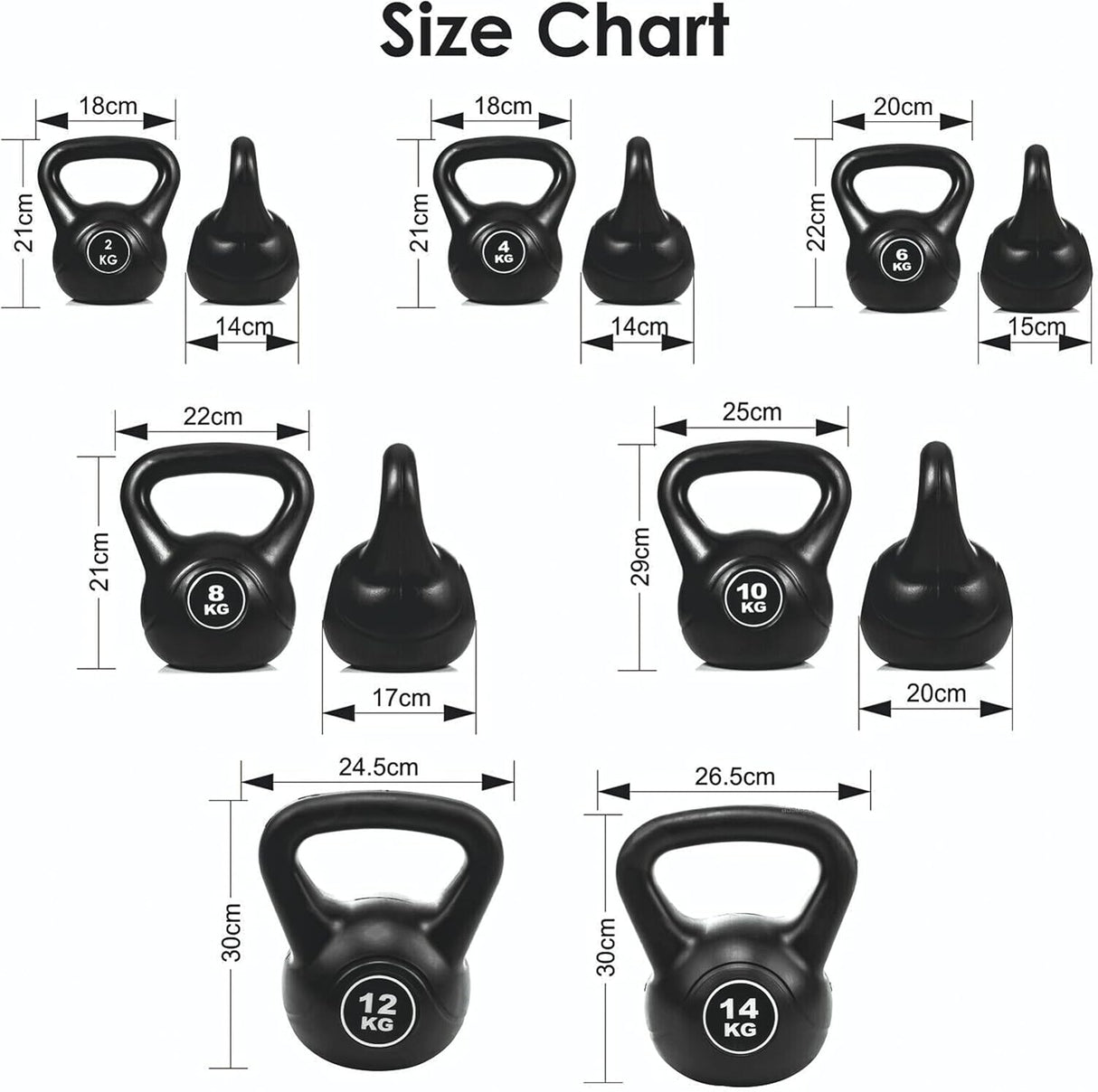 Vinyl Coated Kettlebells – Heavy Weight Kettlebell Set for Home Gym Workouts (2kg to 24kg) – Strength Training for Men & Women
