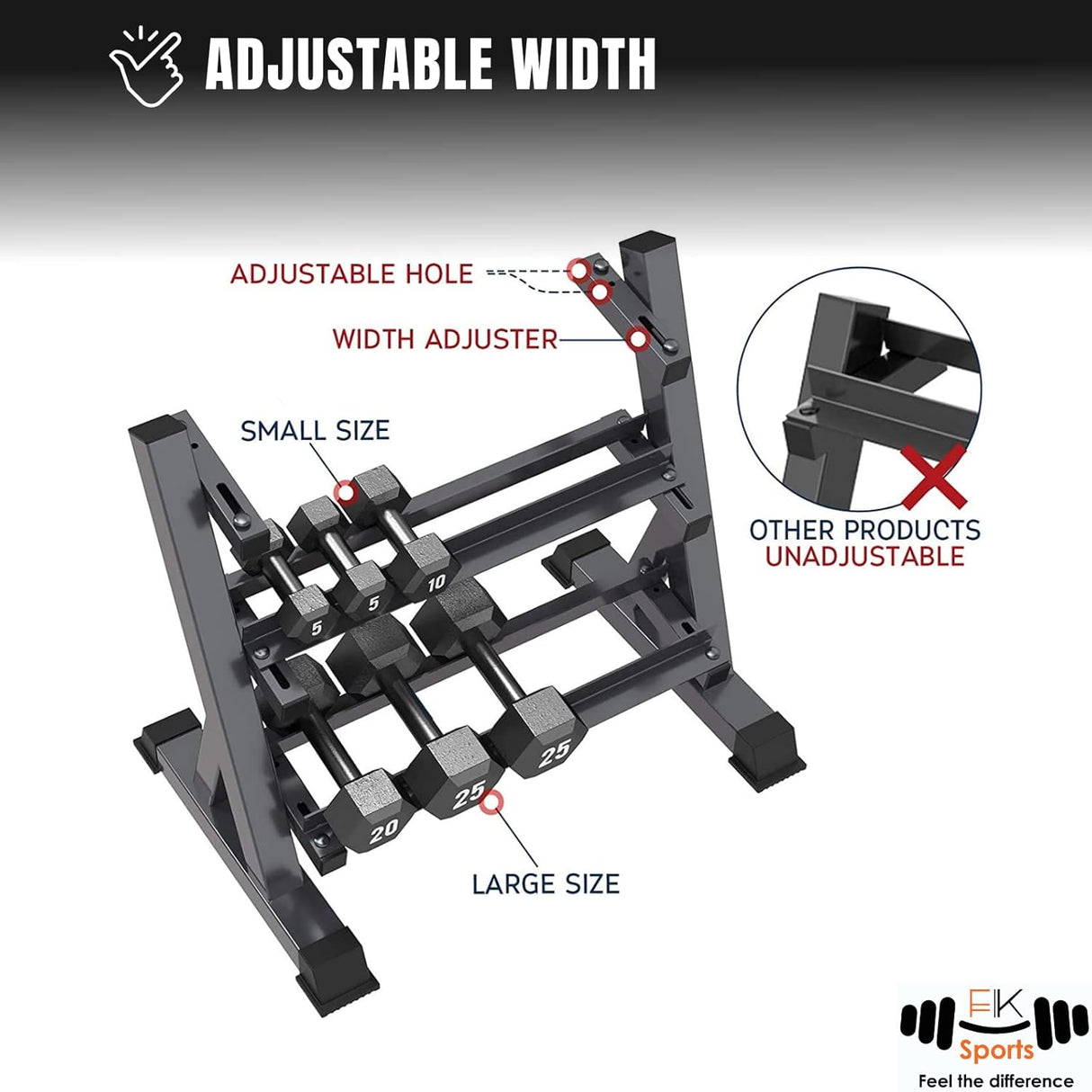 3-Tier Heavy-Duty Dumbbell Rack – Sturdy Weight Storage Stand for Home or Commercial Gym