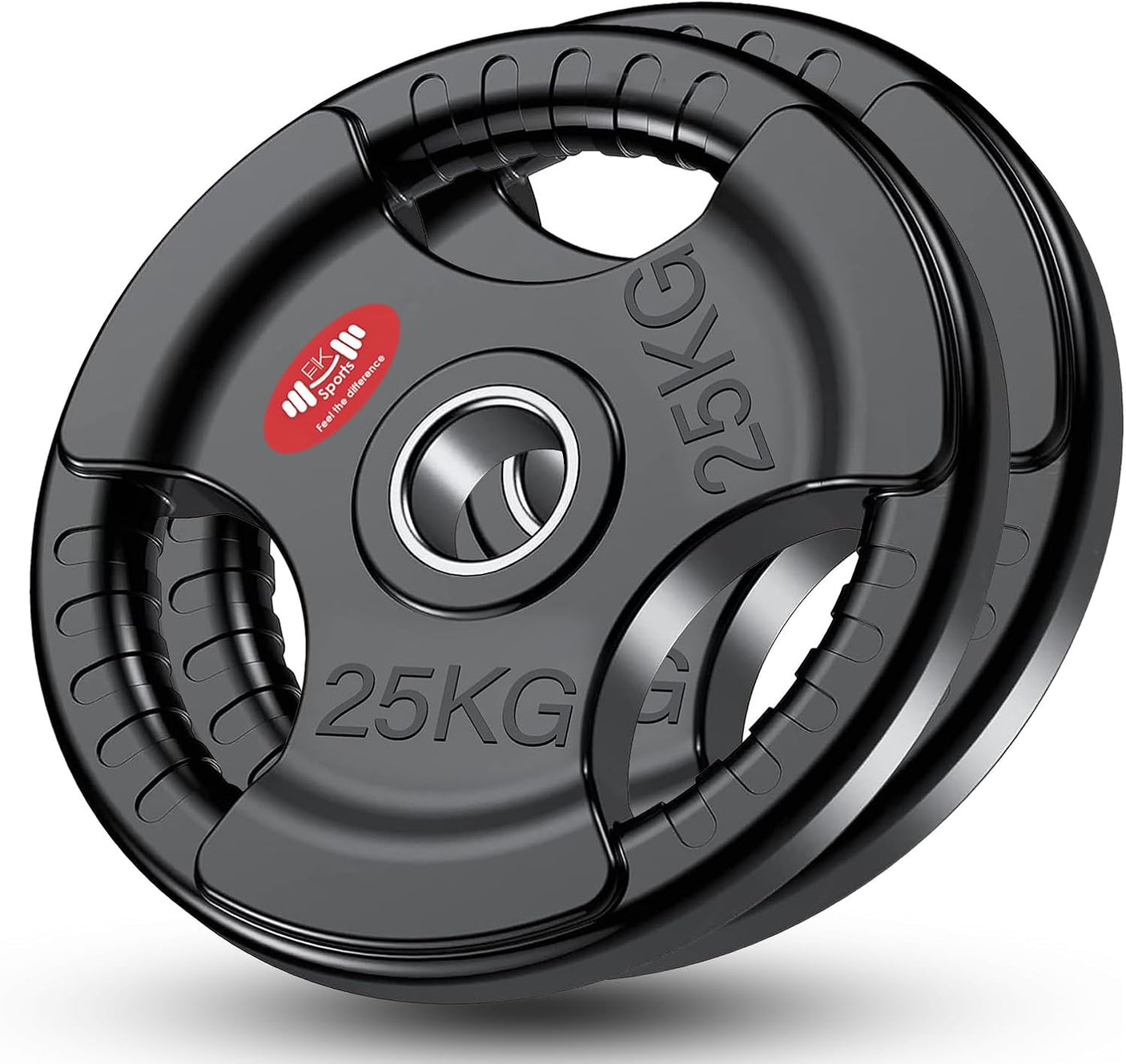 Tri-Grip Olympic Weight Plates 2.5kg–25kg – Rubber Coated Cast Iron | FK Sports