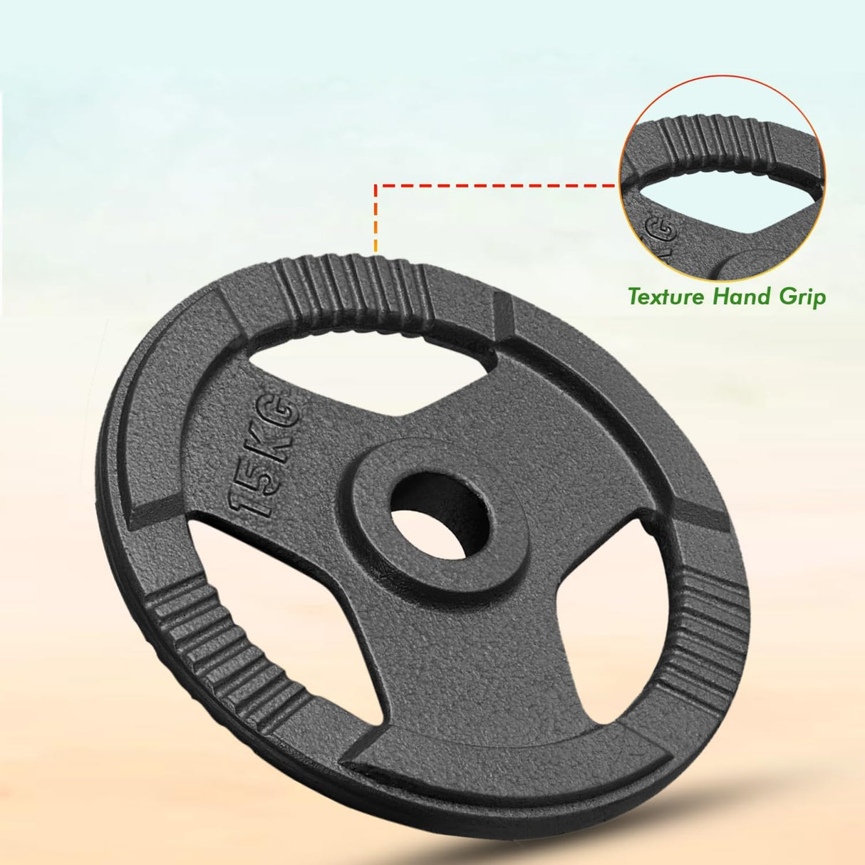 Olympic Cast Iron Weight Plates Set – Tri-Grip 2-Inch Barbell Weights (5kg to 25kg) – Pair – Ideal for Home & Gym Workouts