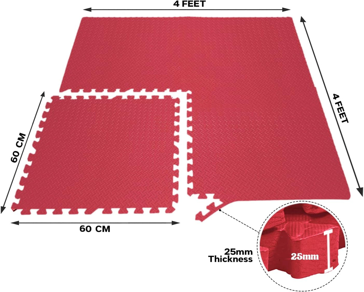 EVA Interlocking Floor Mats Soft Foam Gym Flooring Mat Yoga Tiles 25 mm 60x60cm