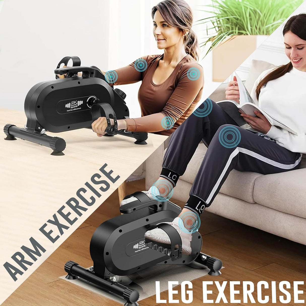 Mini Exercise Bike – Under Desk Pedal Exerciser with 8-Level Magnetic Resistance & LCD Display – Quiet Workout Machine for Arms & Legs at Home