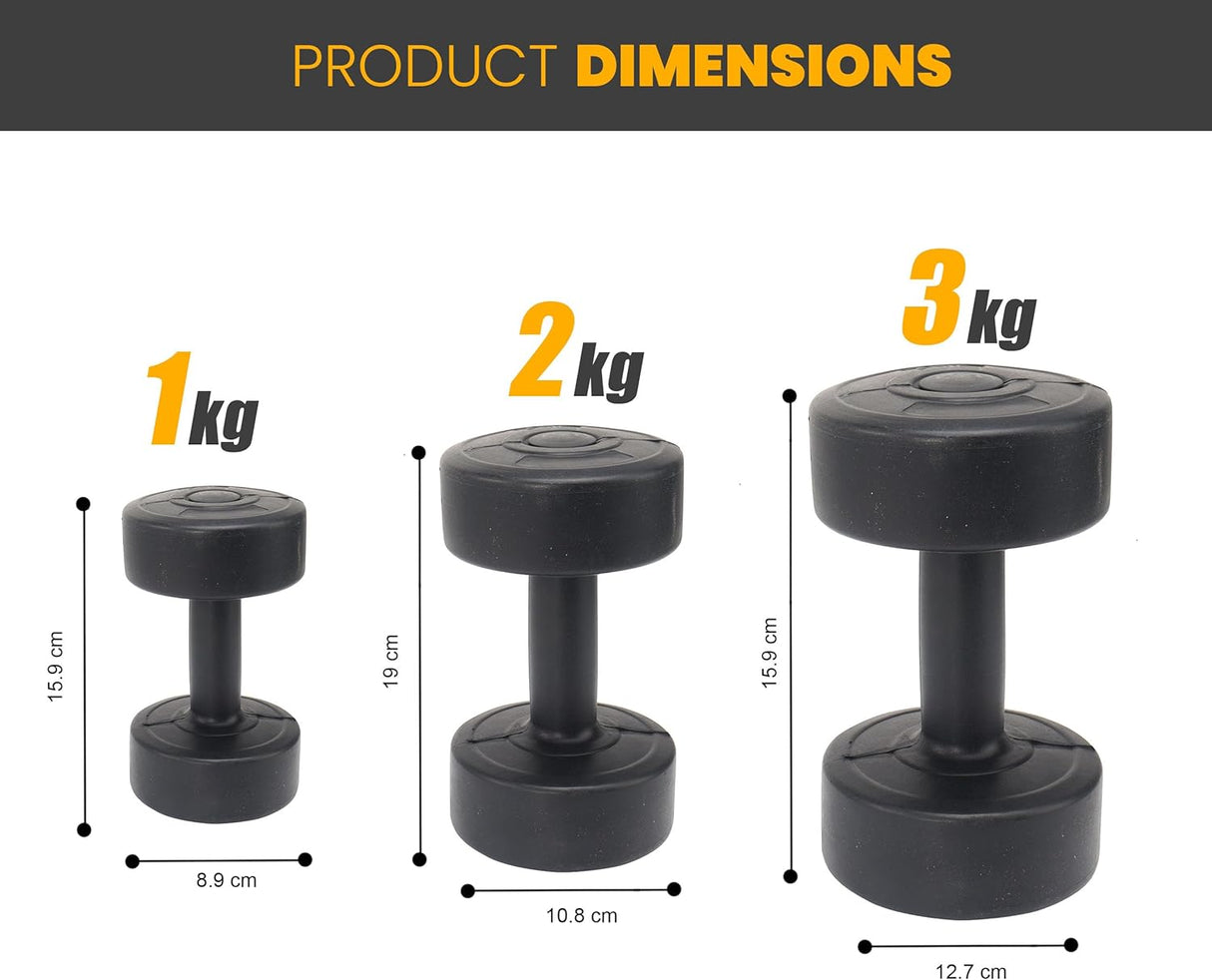 Dumbbells 1/2/3 KG Pair Weight 12 KG Set Stand Rack Aerobics Gym Workout Yoga