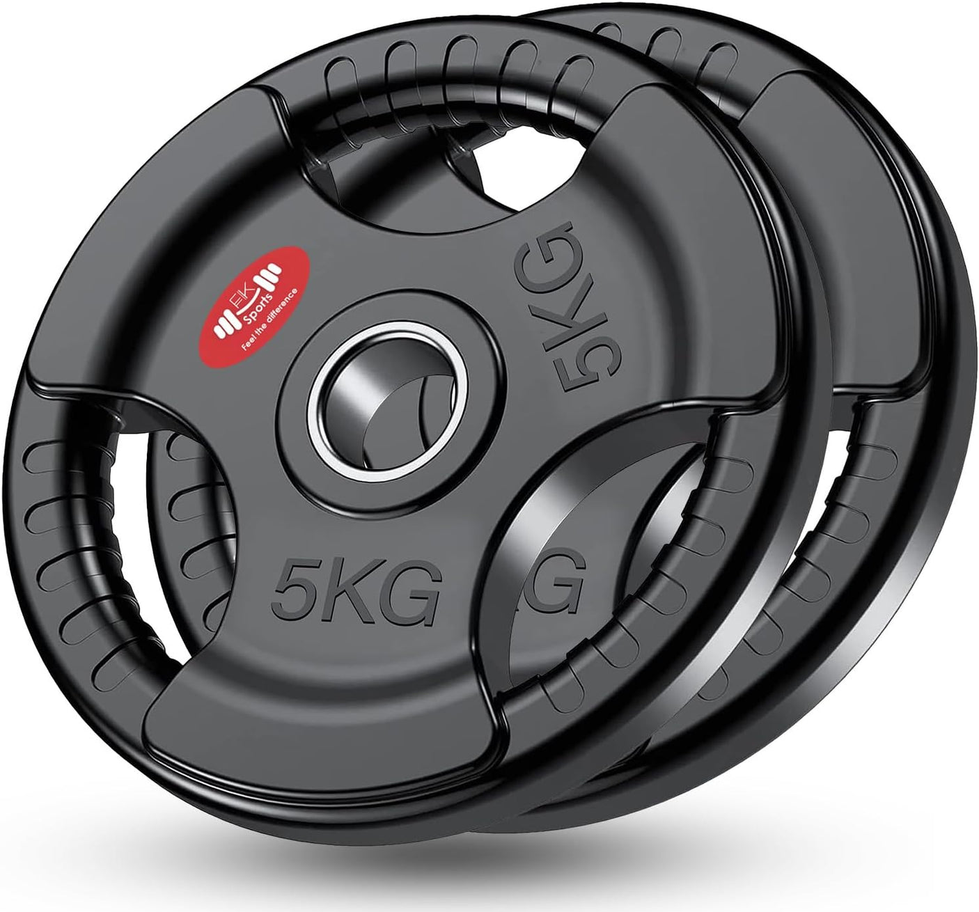 Tri-Grip Olympic Weight Plates 2.5kg–25kg – Rubber Coated Cast Iron | FK Sports