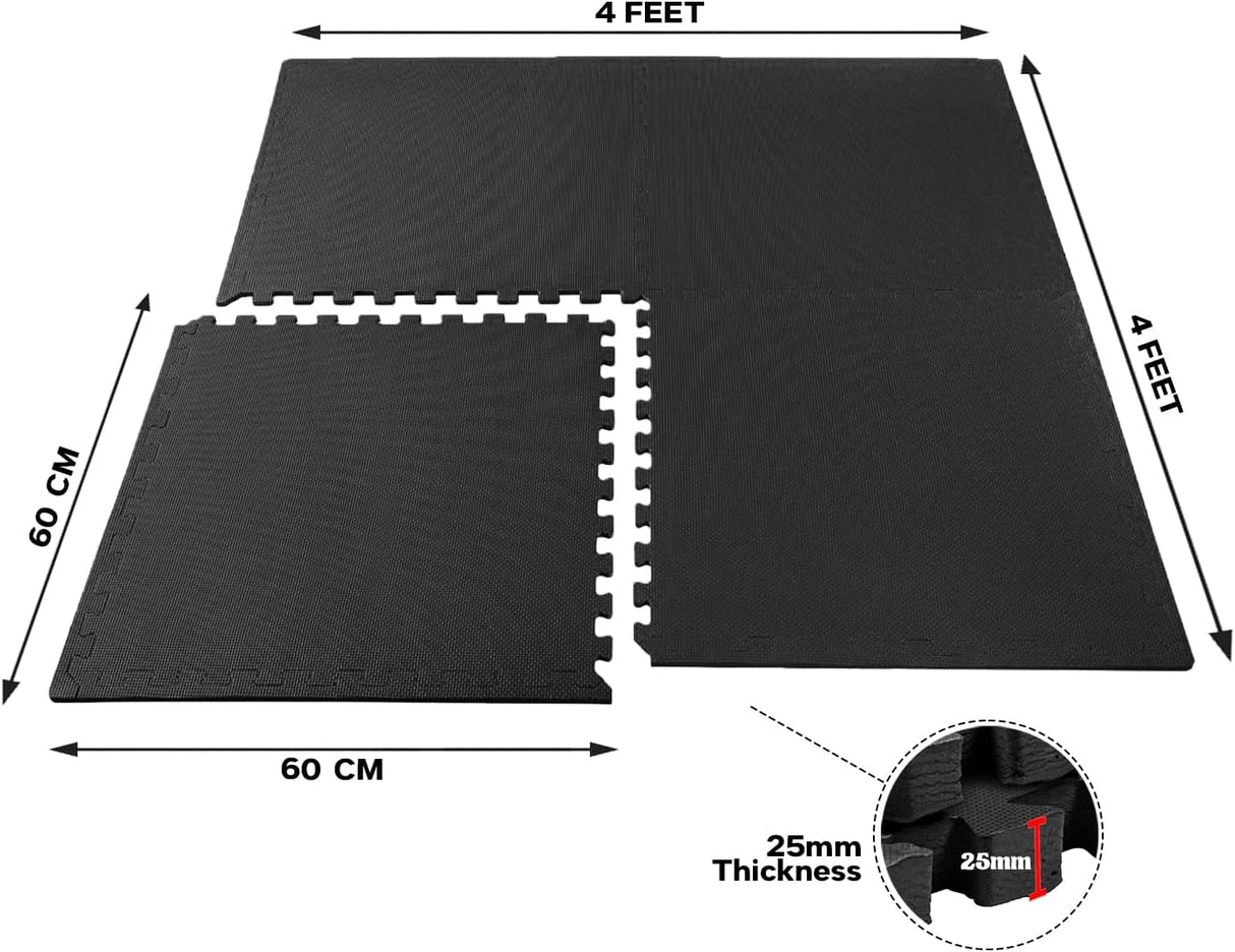 EVA Interlocking Floor Mats Soft Foam Gym Flooring Mat Yoga Tiles 25 mm 60x60cm