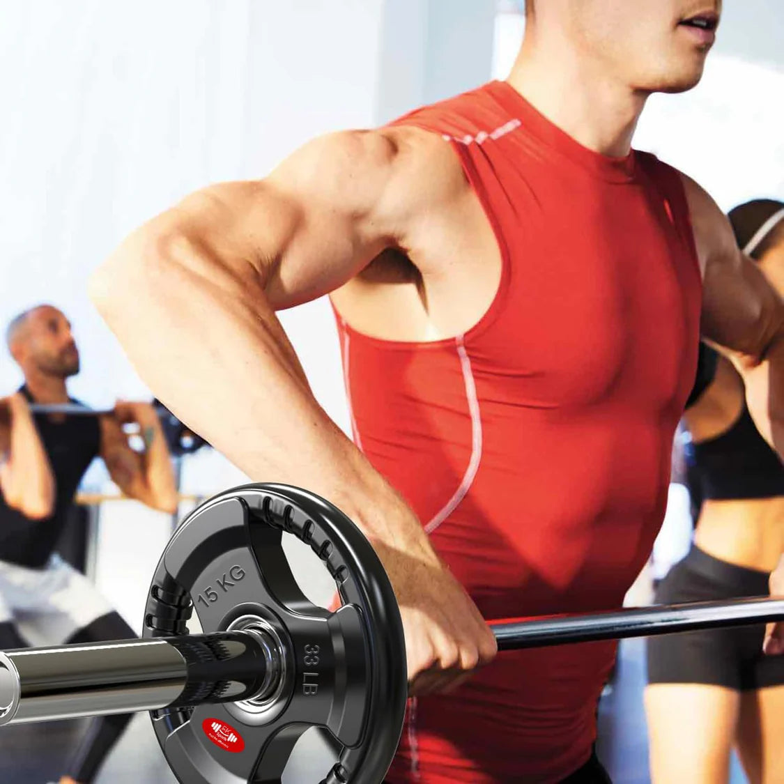 150KG Olympic Weight Plates + 7FT Olympic Barbell Set