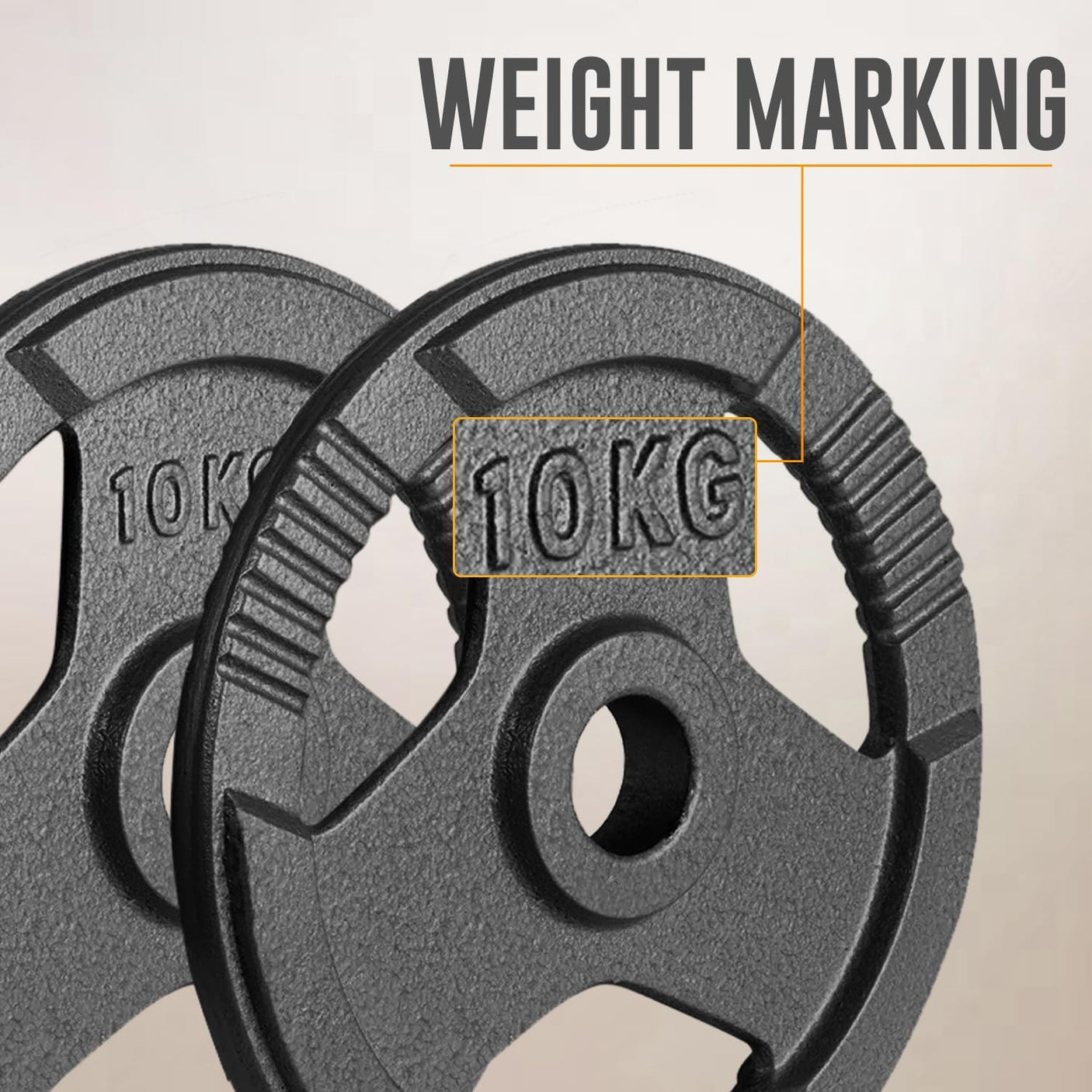 Olympic Cast Iron Weight Plates Set – Tri-Grip 2-Inch Barbell Weights (5kg to 25kg) – Pair – Ideal for Home & Gym Workouts