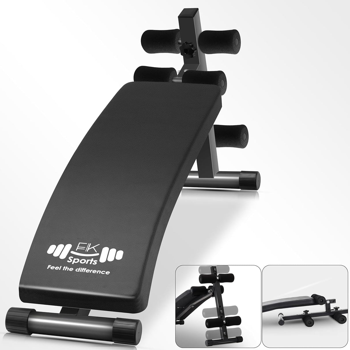 Adjustable Sit Up Bench – Core & Abs Workout Bench with Thigh Support for Home Gym