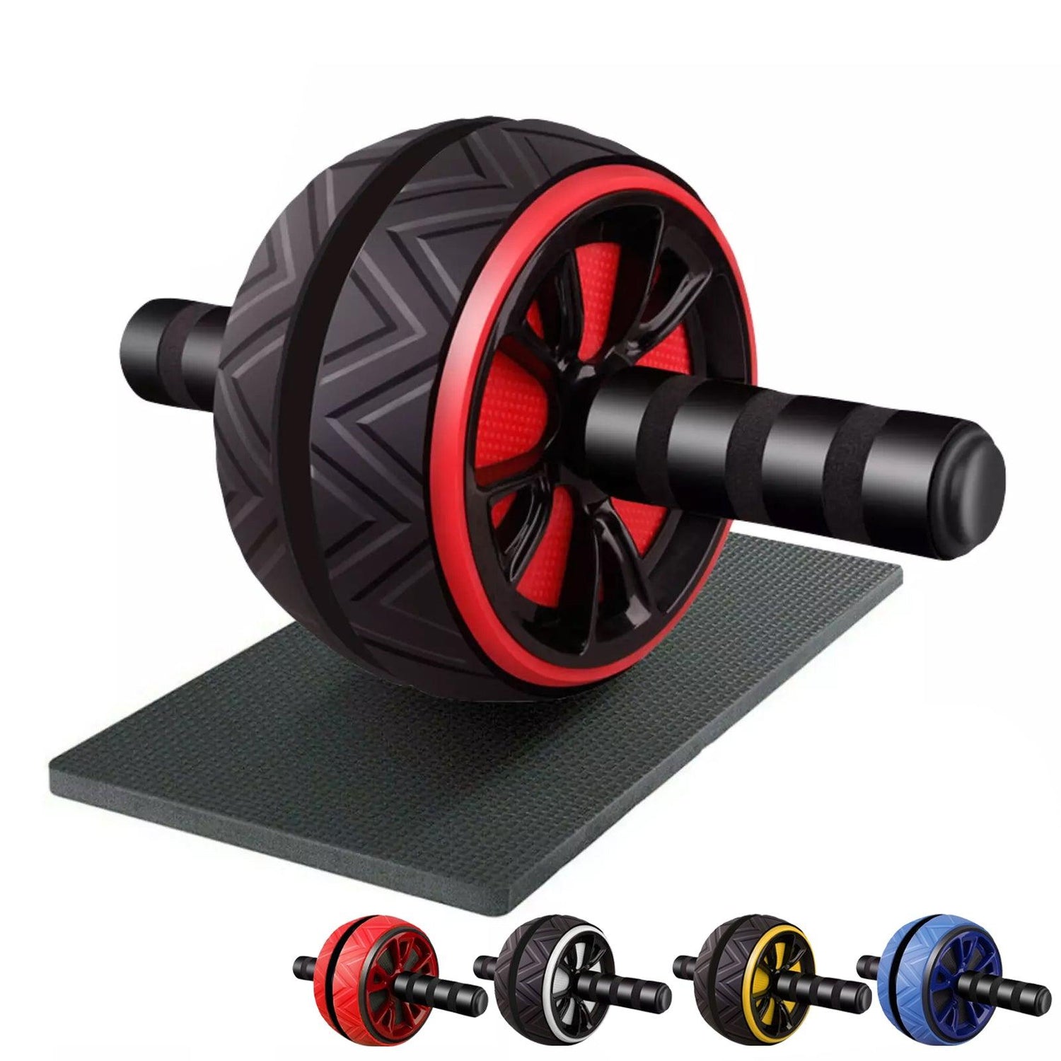 Ab Roller with Large Knee Mat – Ab Wheel Exercise Equipment for Core & Abdominal Workouts at Home or Gym