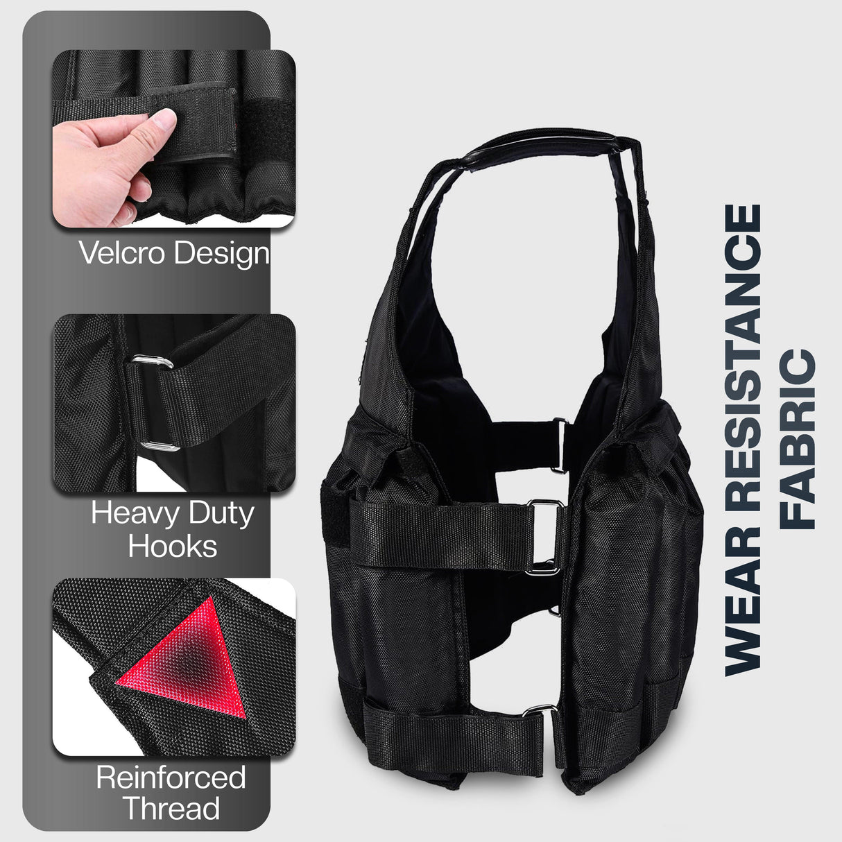 Weighted Vest for Men & Women – 5kg/10kg/20kg Weight Vest for Running, Boxing, Cardio & Strength Training – Durable Ironsand Body Weight Jacket