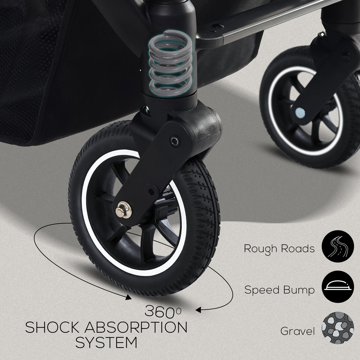 FK Sports Lightweight Foldable Baby Stroller – Compact Travel Pram with UV Canopy & Shock-Absorbing Wheels