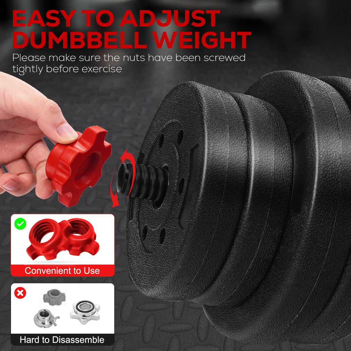 (20/30/40kg) Adjustable Dumbbells & Barbell Set – Home Gym Weights with Connecting Rod for Men & Women