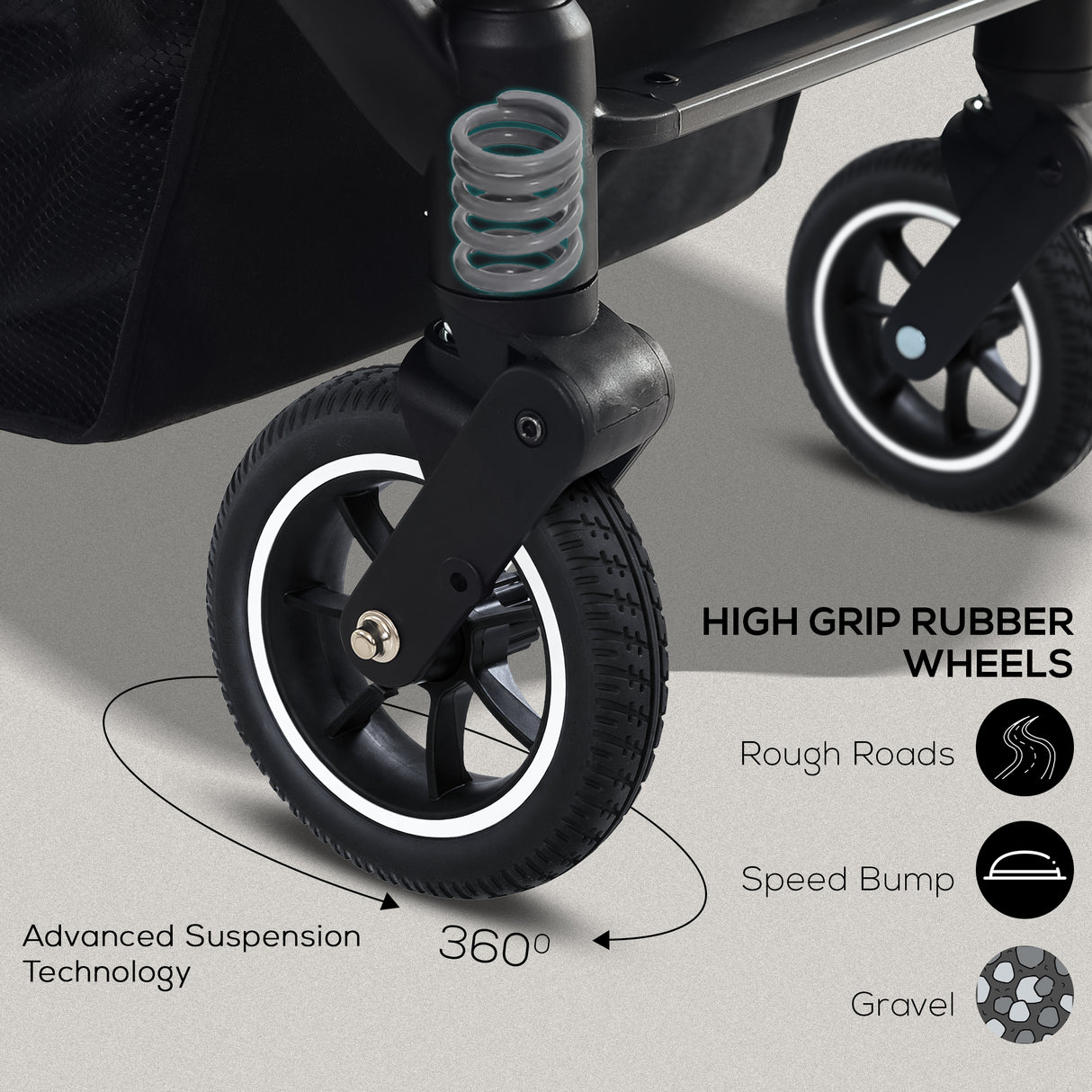 FK Sports Lightweight Foldable Baby Stroller – Compact Travel Pram with UV Canopy & Shock-Absorbing Wheels