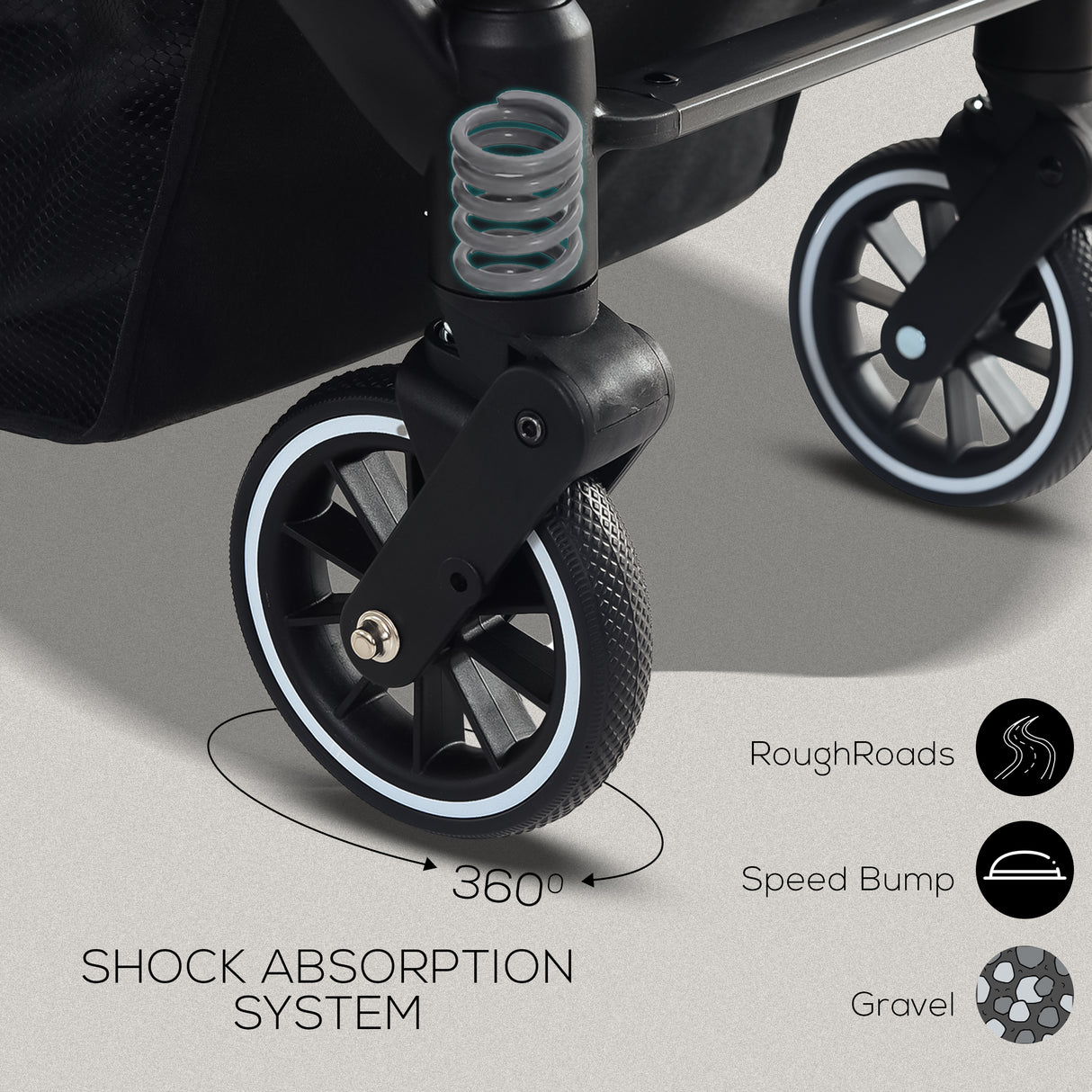 FK Sports Lightweight Foldable Baby Stroller – Compact Travel Pram with UV Canopy & Shock-Absorbing Wheels