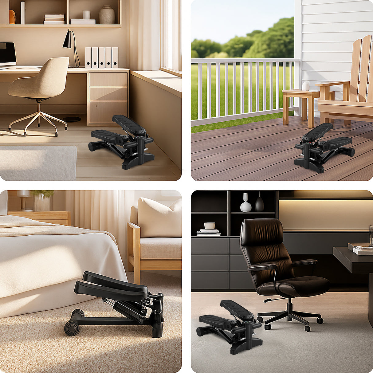 Twist Stepper Machine – Compact Mini Stepper for Home Cardio with LCD Display & Bands