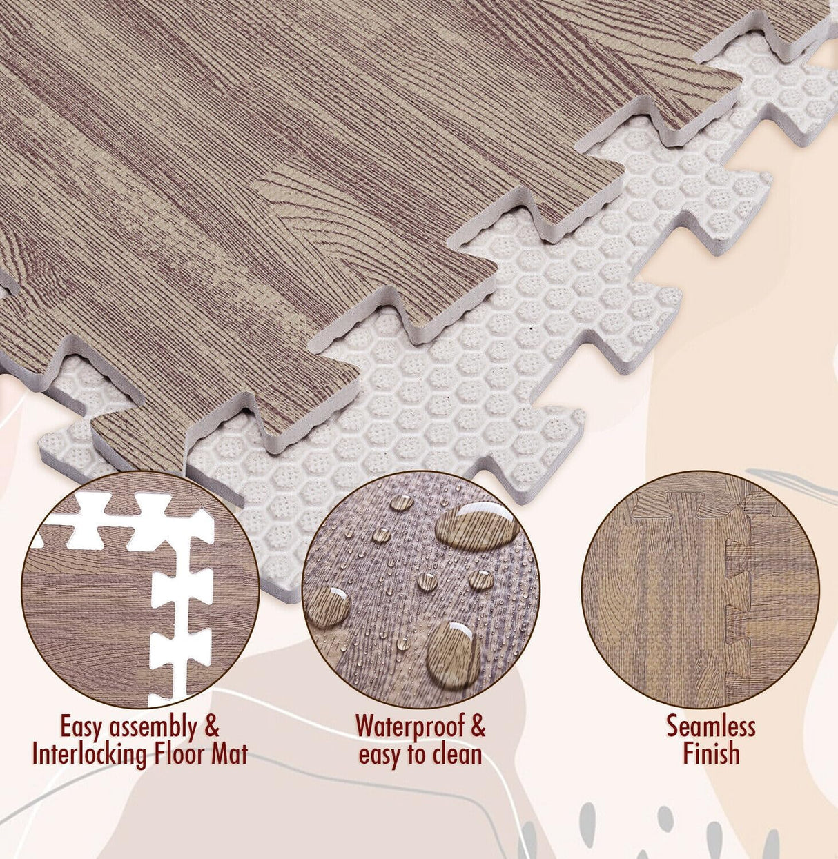 Eva Interlocking Mats Cross Pattern 12mm 60x60cm