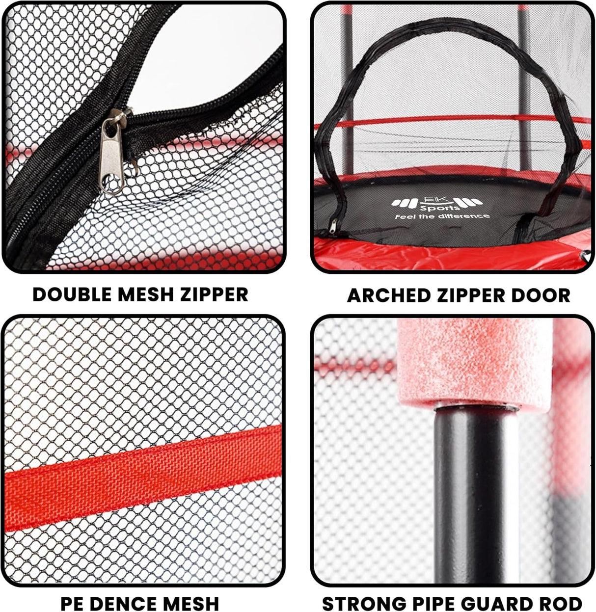 55" Kids Trampoline with Safety Enclosure Net – Indoor & Outdoor Mini Rebounder for Toddlers, Ages 1–11, with Bungee System, Anti-Skid Pad & Steel Frame