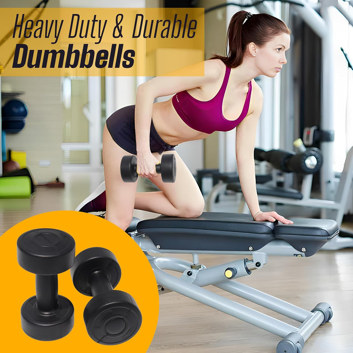 Dumbbells 1/2/3 KG Pair Weight 12 KG Set Stand Rack Aerobics Gym Workout Yoga