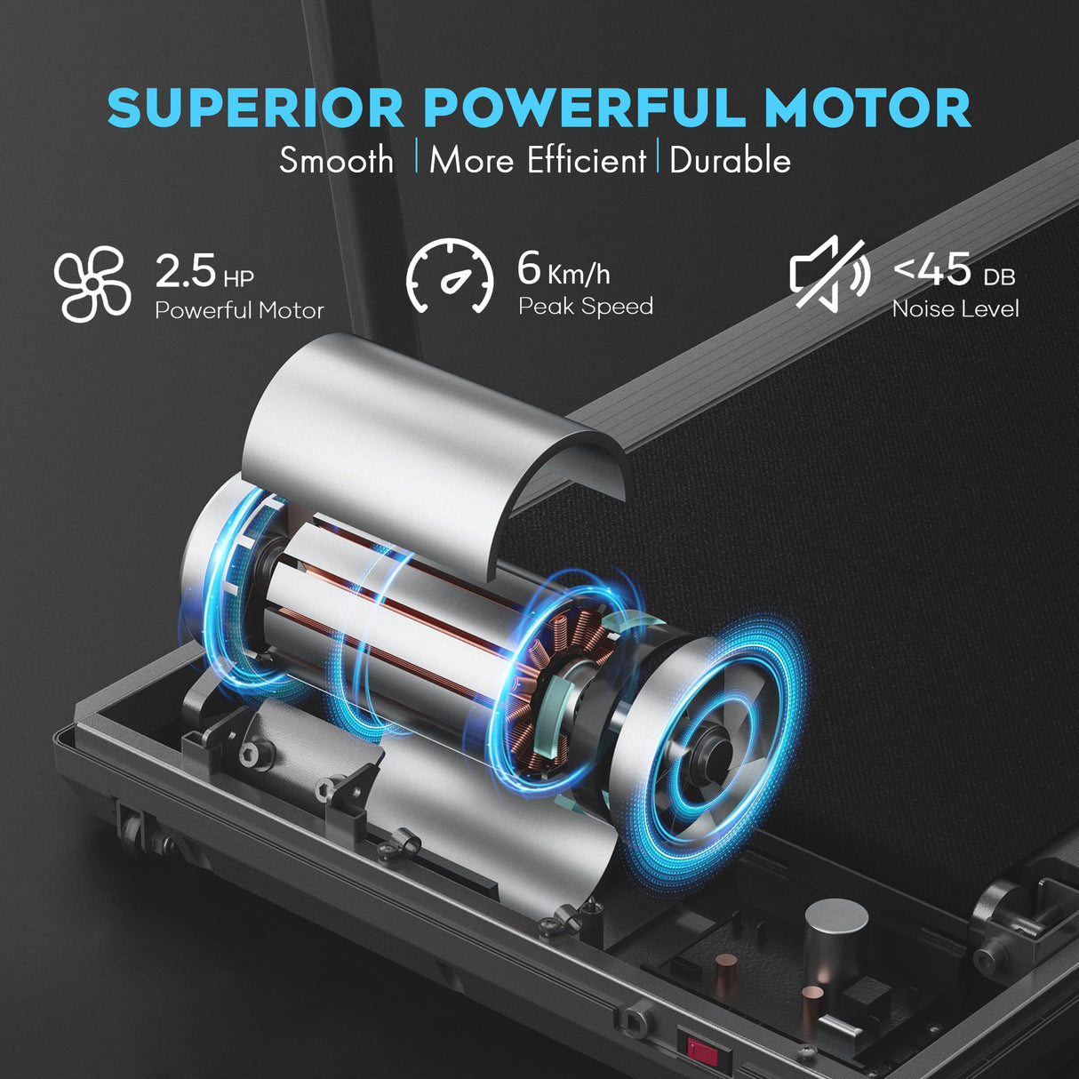 FK Sports Walking Pad Foldable Under-Desk Treadmill – Quiet 2.5HP Motor, Up to 6 km/h, Home & Office Use