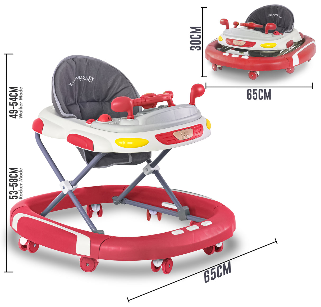 Baby Walker/Rocker Bouncer First Steps Push Along Activity Music Ride On Car UK